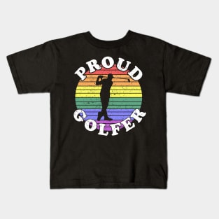 Retro LGBT Proud Golfer Kids T-Shirt